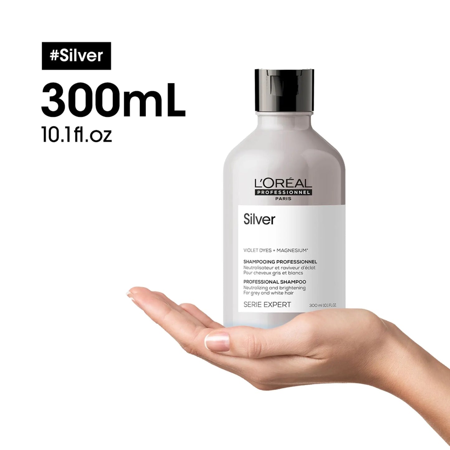 Loreal Professionnel Serie Expert - Silver Violet Dyes + Magnesium Neutralising and Brightening Shampoo (For Grey and White Hair)