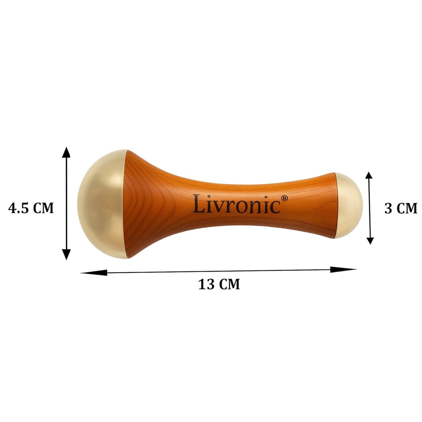 Livronic Face Acupoint Kansa Wand 2-in-1 Natural, Bronze Face, Body & Foot Massager,  (Both Side Kansa Vatki)