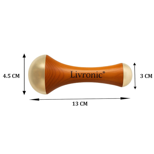 Livronic Face Acupoint Kansa Wand 2-in-1 Natural, Bronze Face, Body & Foot Massager,  (Both Side Kansa Vatki)
