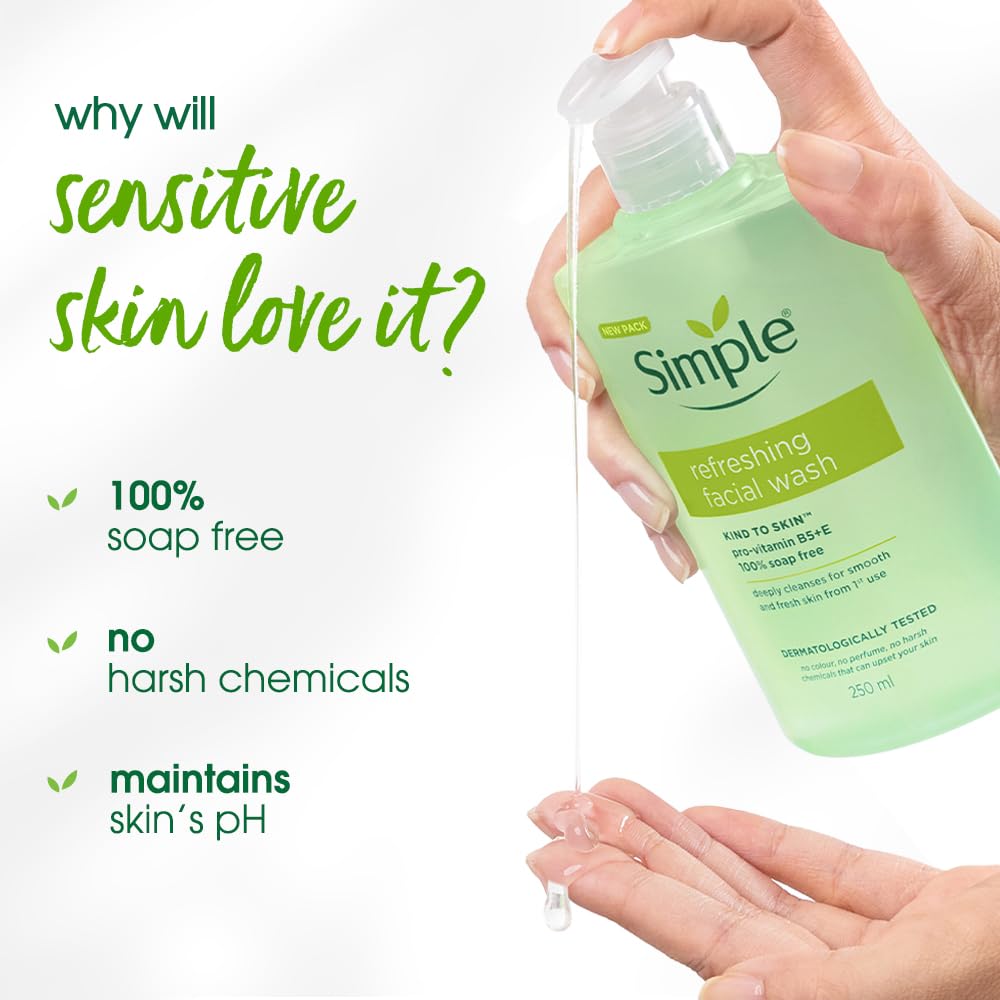 Simple Kind to Skin Refreshing Facial Wash, 250 ml