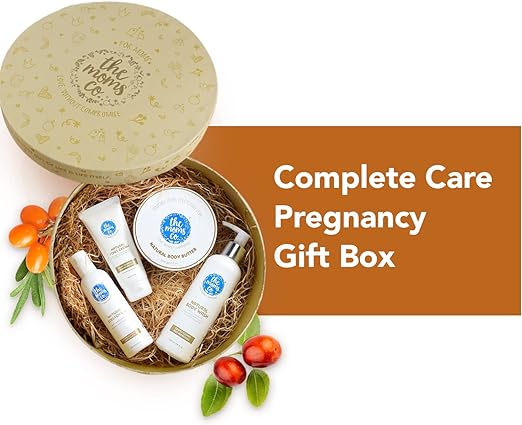 The Moms Co. All-Natural Complete Care Pregnancy Gift Box, 4-Piece, Including Australian Certified Toxin-Free Body Butter & Belly Stretch Oil