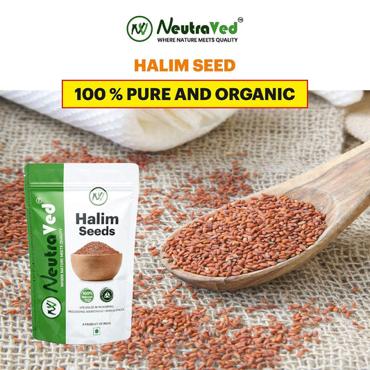NeutraVed Halim Seeds 350g | Aliv for Eating Superfood & Hair Growth | Asaliya | Garden Cress | Haleem Seeds | Immunity Booster - 350g