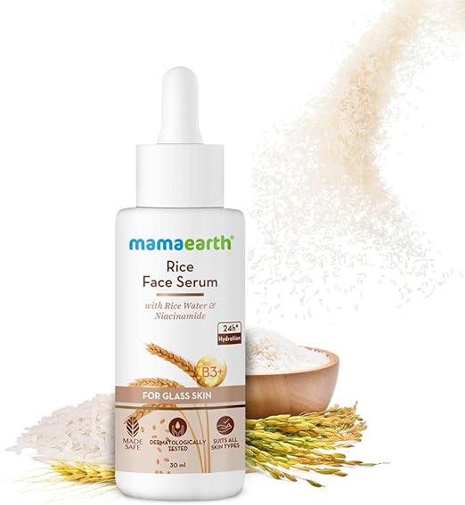 Mamaearth Rice Face Serum for Glowing Skin With Rice Water & Niacinamide for Glass Skin 30 ml,