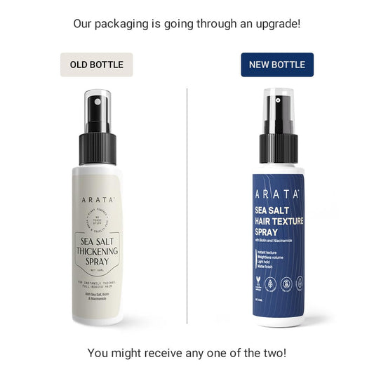 Arata Sea Salt Hair Texture Spray - 50ml | With Niacinamide & Biotin | For Instant Volume, Texture & Beachy Waves | Matte Finish | No-Alcohol Formula For Men & Women | Made For All Indian Hair Types
