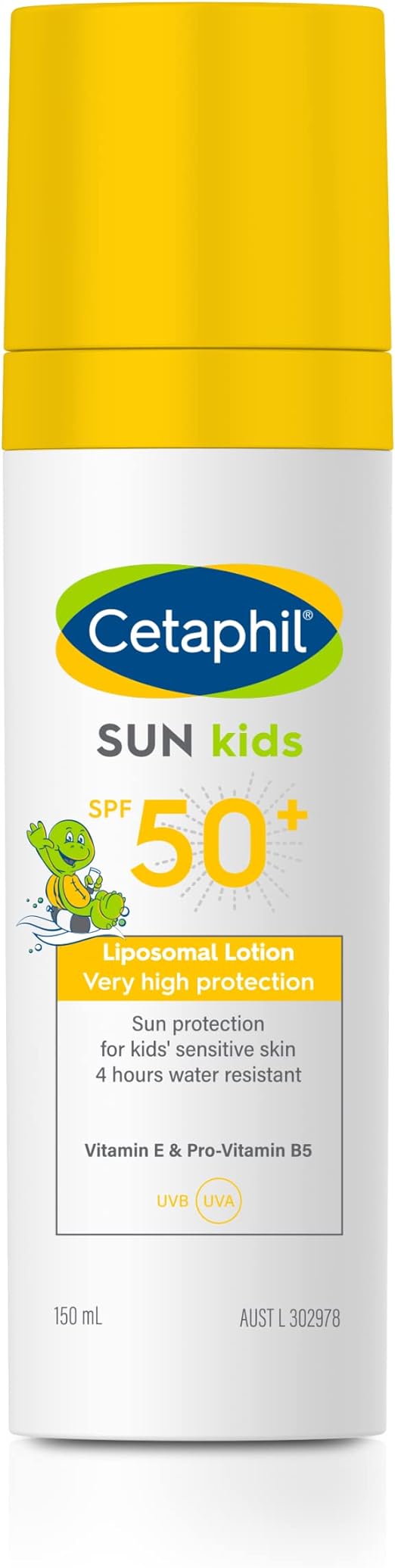 Cetaphil Sun Kids Liposomal Lotion SPF 50+, Face & Body Moisturizer sunscreen for Sensitive Skin, Very High Protection and Water Resistent, Unscented, 150ml