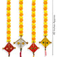 JH Gallery Handmade Artificial Marigold Fluffy Flowers Colorful Woolen Kite Hanging (42 Inches Height Approx.) (10)