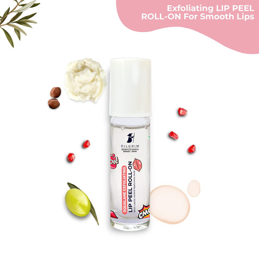 Pilgrim Spanish Squalane Lip Peel Roll-on with lactic acid & hyaluronic acid, 6 ml