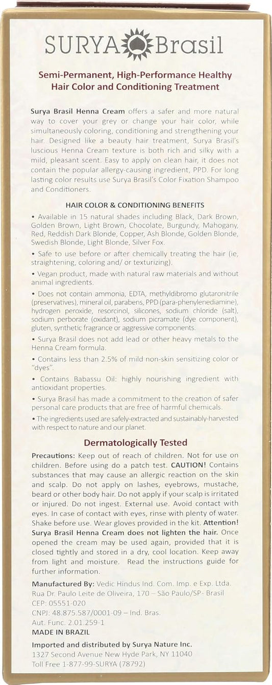 Surya Brasil Henna Cream, 70Ml, Dark Brown