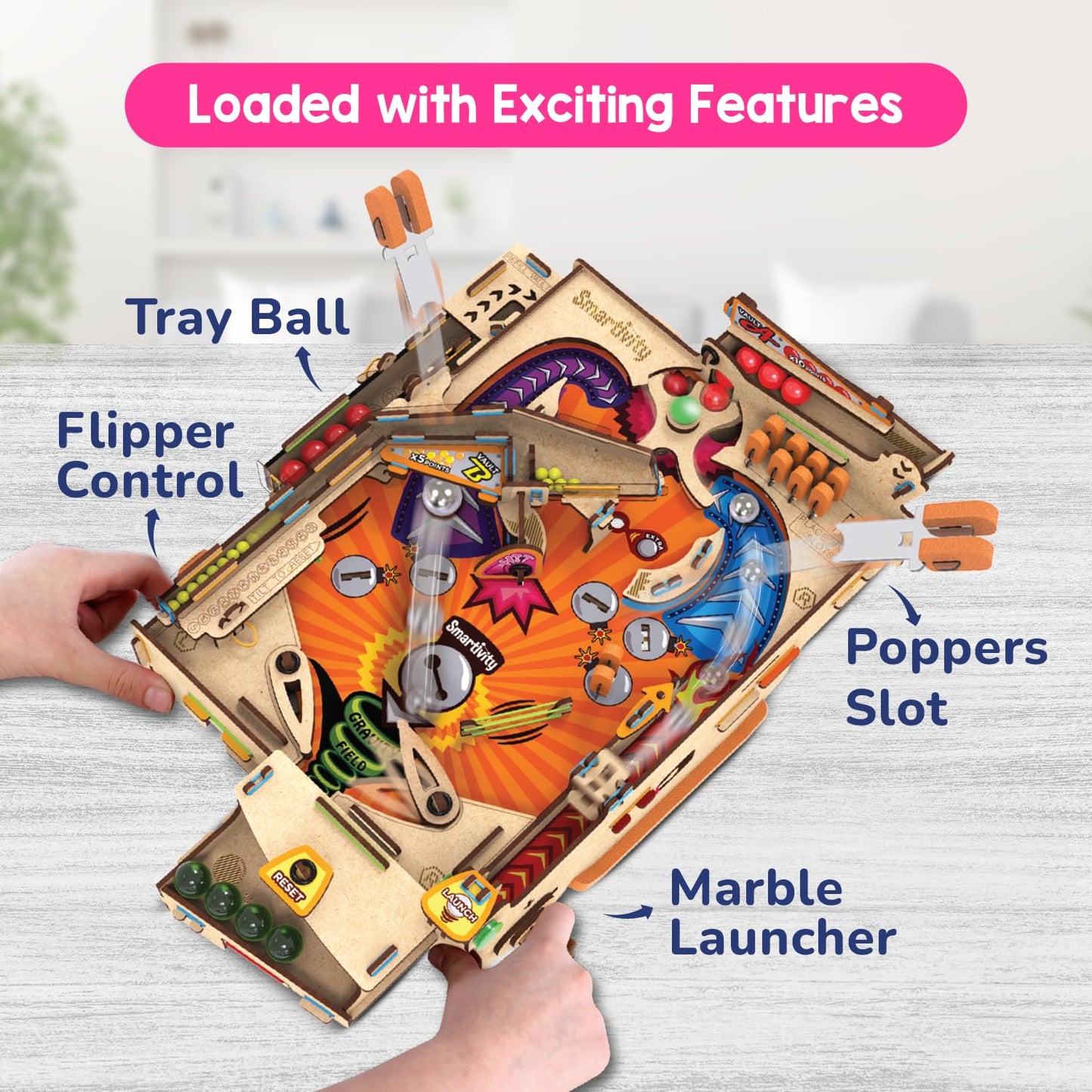 Smartivity Pinball Machine STEM DIY Fun Toy, Educational & Construction based Activity Game Kit for Kids 8 to 14