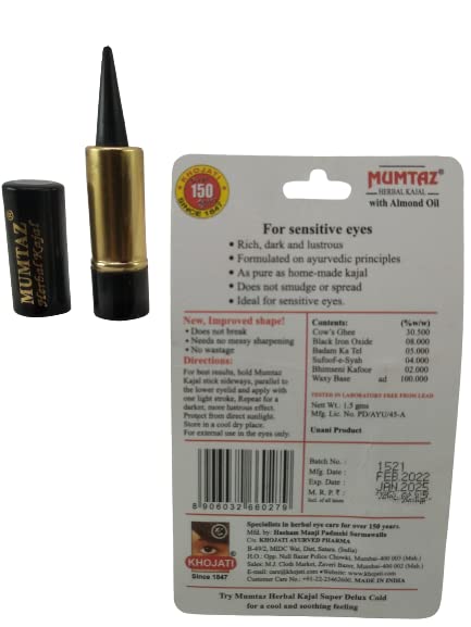 Mumtaz Herbal Natura Kajal With Almond Oil, Pack of 2