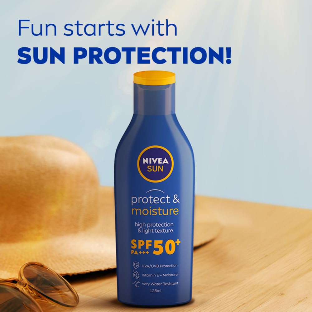 Nivea Sun Protect And Normal Moisture Spf 50 Advanced Sunscreen, Pa+++ Uva - Uvb Protection, 125 ml