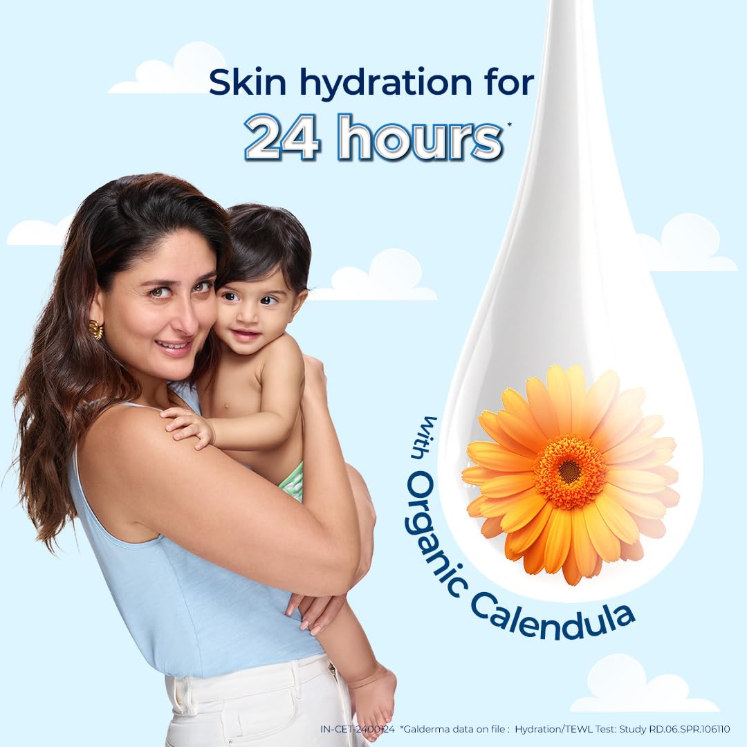 Cetaphil Baby Daily Moisturizing Lotion 400ml with Organic Calendula for Face & Body, Moisturizer for Kids