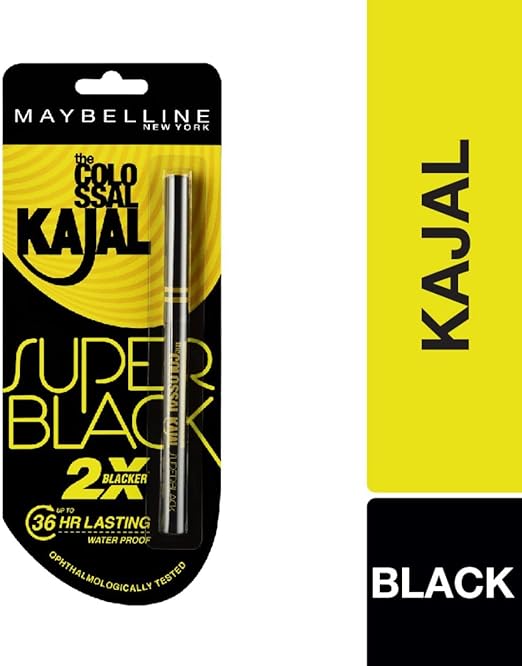 Maybelline New York Colossal Kajal, Super Black, 0.35g, Black