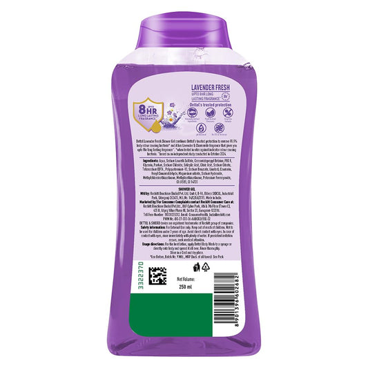 Dettol Body Wash and Shower Gel for Women and Men, Lavender Fresh- 250ml PACK OF 2