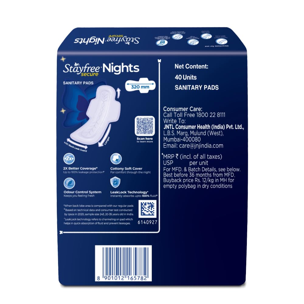 Stayfree Secure Nights XXL, 40 Pads