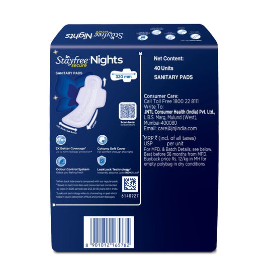 Stayfree Secure Nights XXL, 40 Pads