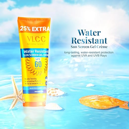 VLCC Water Resistant Sunscreen Gel Creme, SPF 60, 100g, multi