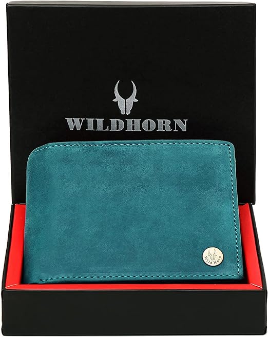 Wildhorn Genuine Leather Hand-Crafted Wallet for Men's Blue