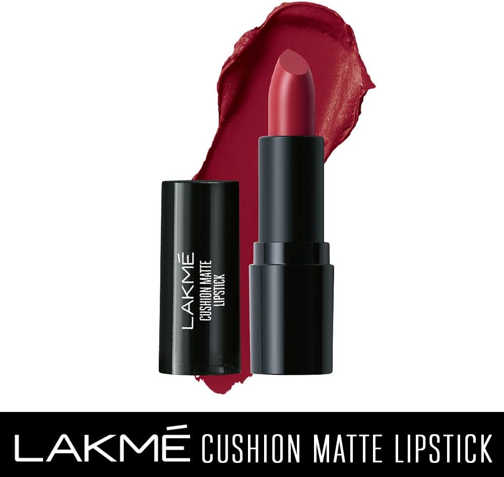 Lakme CUShion Matte Lipstick, Red Wine, 4.5 gm, Multi