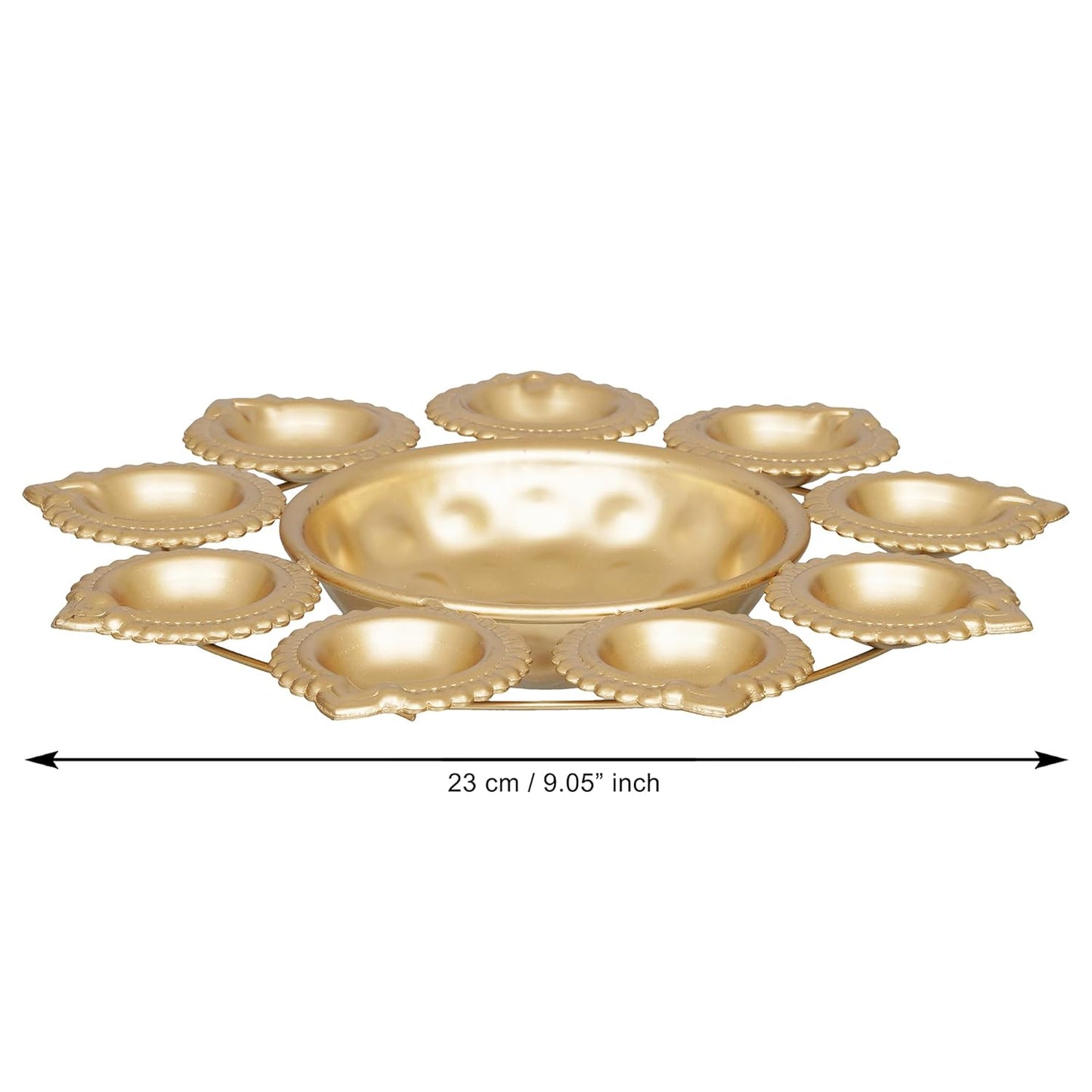 Webelkart Diya Shape Flower Decorative Urli Bowl for Home Decor Bowl for Floating Flowers and Tea Light Candles Home,Office and Table Decor| Diwali Decoration Items (Gold Polish)