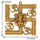 eCraftIndia Lord Ganesha on Om Swastik Metal Golden Wall Hanging