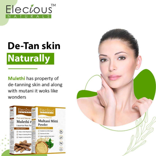 Elecious Mulethi Powder and Multani Powder Combo, 200 gm + 200 gm