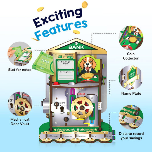 Smartivity DIY Piggy/Money Bank for Kids Ages 6-12 Years | Smart Locking System with 2 Keys