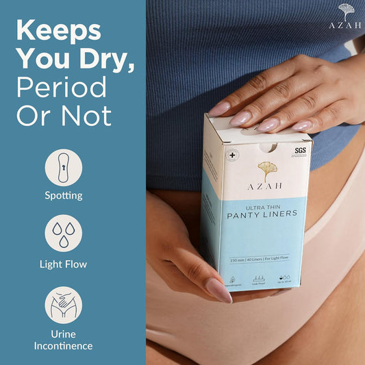 Azah Panty Liners for Women Daily use (Pack of 80) | Cottony Soft Sanitary Pads for Women | Pantyliners Pads Perfect For White Discharge & Light Spotting