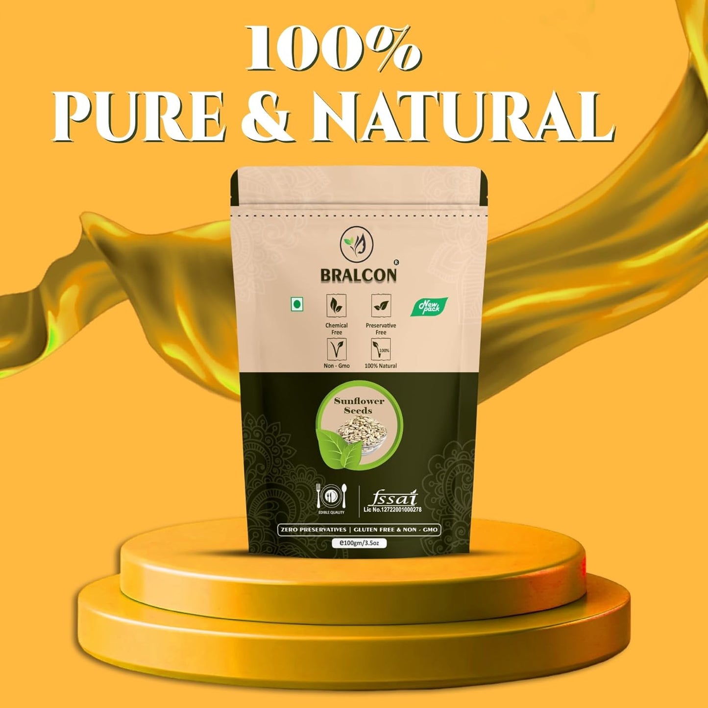 Bralcon Organic Seeds Combo (Sunflower Seeds- 100 gm, Pumpkin Seeds -100 gm)