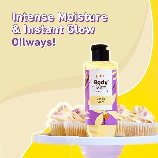 Plum BodyLovin' Vanilla Vibes Body Oil | Normal to Very Dry Skin | Deep Mosturization for Winters | Warm Vanilla Fragrance