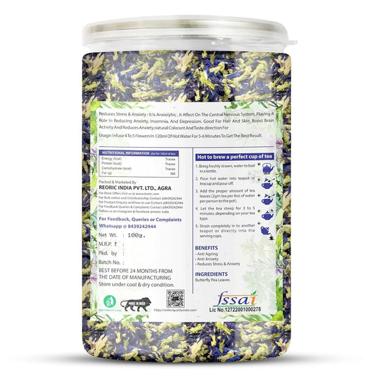 Bralcon Organic Herbal Tea Combo Pack- Hibiscus Flower Tea, Butterfly Pea Flower Tea, Rose Flower Tea- 300 gm