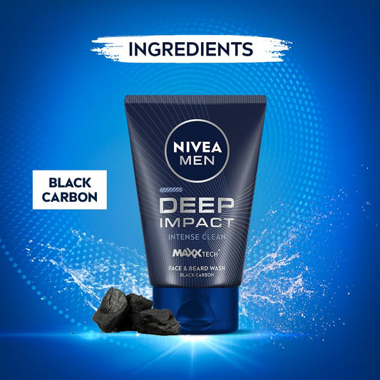 Nivea Men Deep Impact Face Wash 100 gm Pack of 2