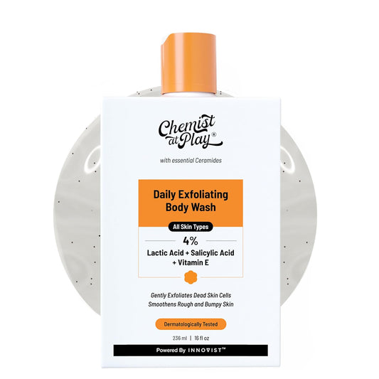 Chemist At Play 1% Salicylic Acid Exfoliating Body Wash | Paraben & SLS Free | Enriched with Vitamin E & Murumuru | Gentle Exfoliating Shower Gel | Prevents Dry, Rough, Bumpy Skin | 236ml (Pack of 3)