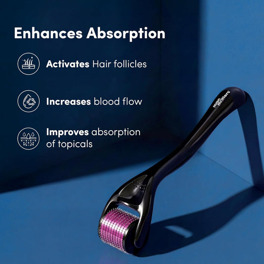 Man Matters 1.00 mm Derma Roller with Disinfectant, With 540 Titanium Alloy Needles