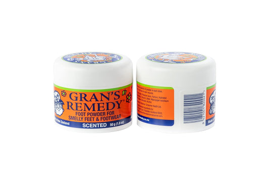GRAN'S REMEDY Scented Foot Powder, Natural Shoe Deodorizer and Foot Odor Eliminator Powder for Men, Women, and Kids, Absorb Sweat and Moisture, Neutralize Smelly Odors, 50g