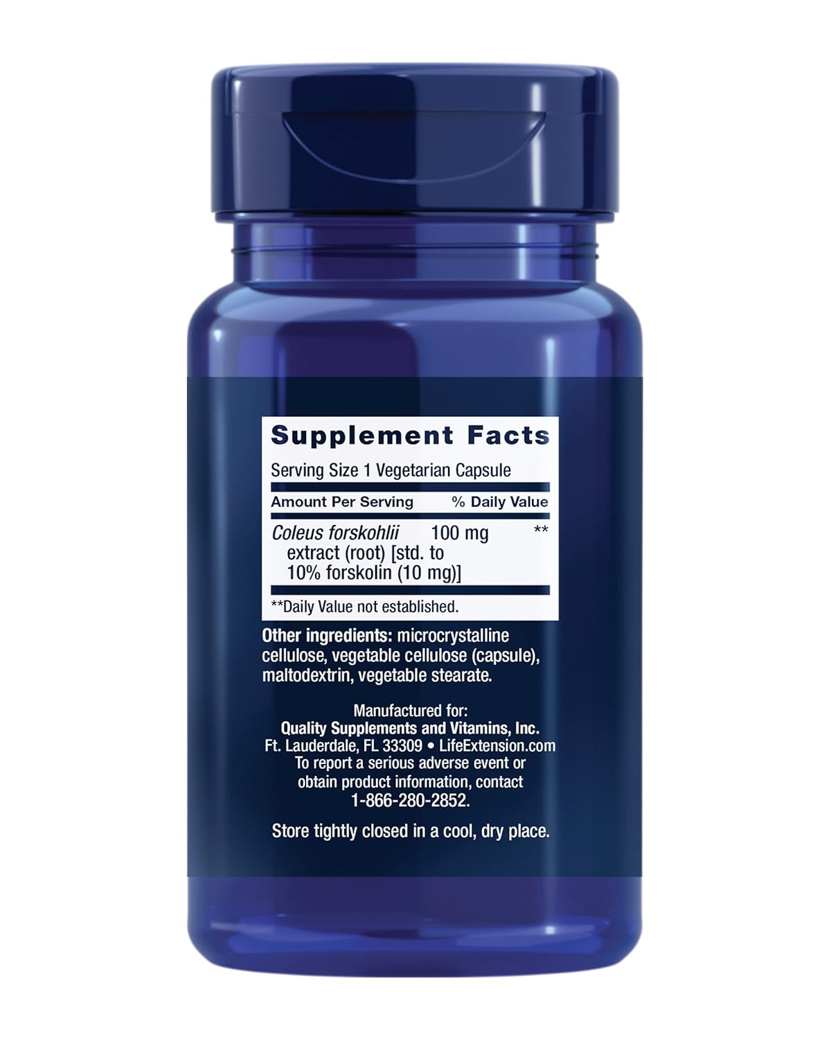 Life Extension Forskolin Capsules, 10 mg, 60-Count