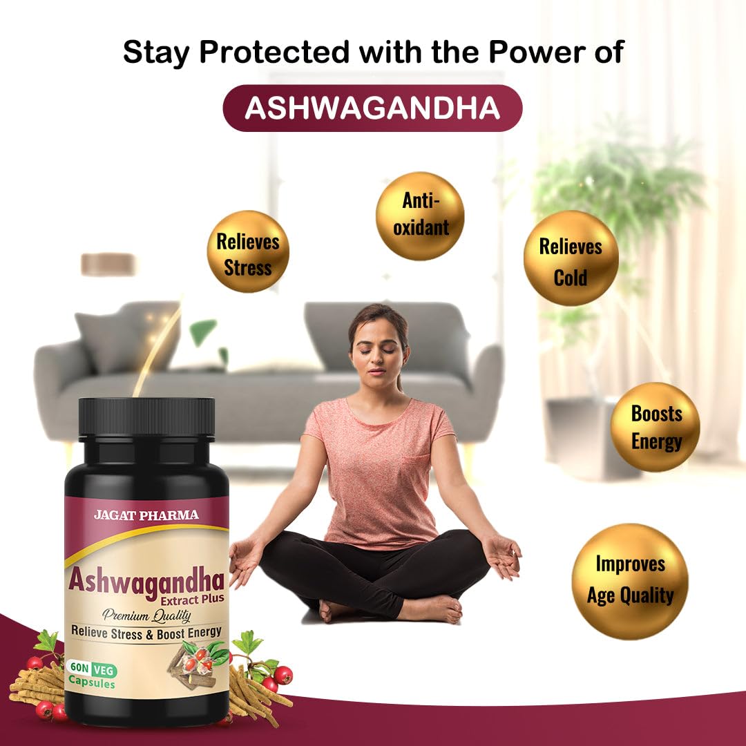 Ashwagandha 250 mg & Helps Boost Immunity Relieve Stress & Anxiety 60 Caps