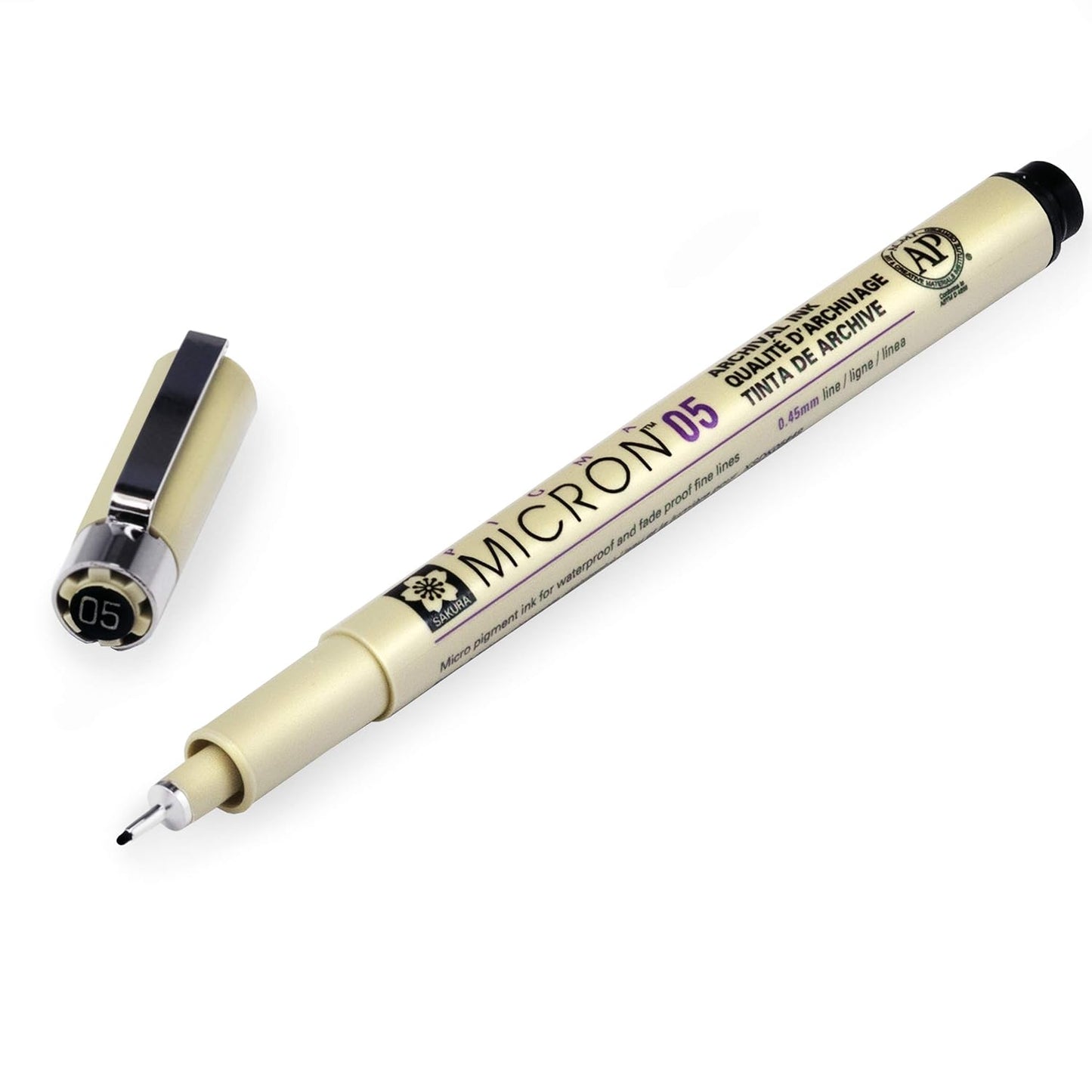 Sakura Pigma Micron - Pigment Fineliner Pens - 01/03/05/08/Graphic/Brush - Wallet of 6 - Black Ink