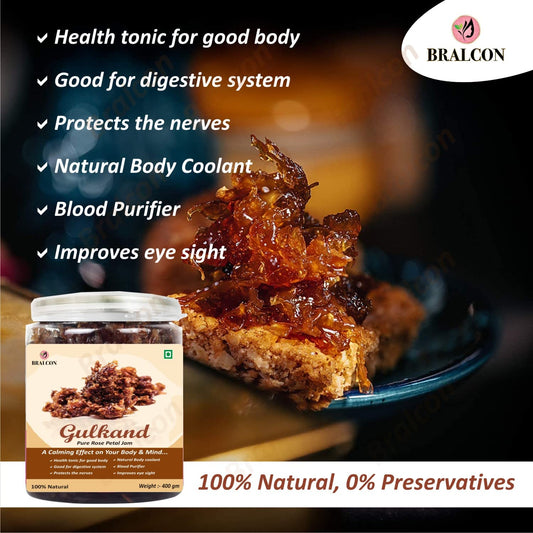 Bralcon Natural Gulkand (Rose Petal Jam) - 400 gm