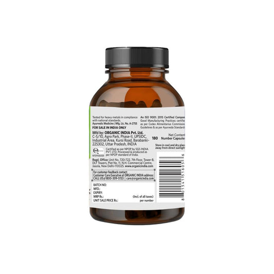 A TATA Product - Organic India Liver Kidney Care - 180 Veg Capsules, Helps Support Liver & Kidney Health, Boosts Overall Energy & Immunity, GMP & NPOP Certified Organic
