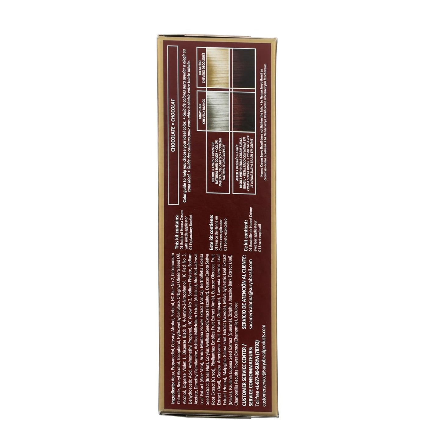 Surya Brasil Hair Color, Semi Permanent No Ammonia, Plant Extracts Henna Cream 70ml, Chocolate