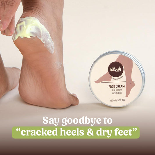vilvah STORE Foot Cream | For Dry And Cracked Feet | Moisturizes Rough Heels| Softens The Chapped Or Calloused Feet | Suitable For All Skin Types| Suitable For Men & Women | 100 Ml