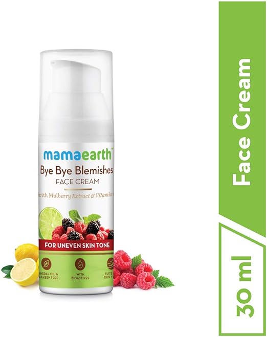 Mamaearth Bye Bye Blemishes Face Cream, For Pigmentation & Blemish Removal, With Mulberry Extract & Vitamin C -30ml