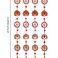JH Gallery Wood Handmade Lotus Wall and Door Hanging (36 Inches Height - Pack of 4), Magenta