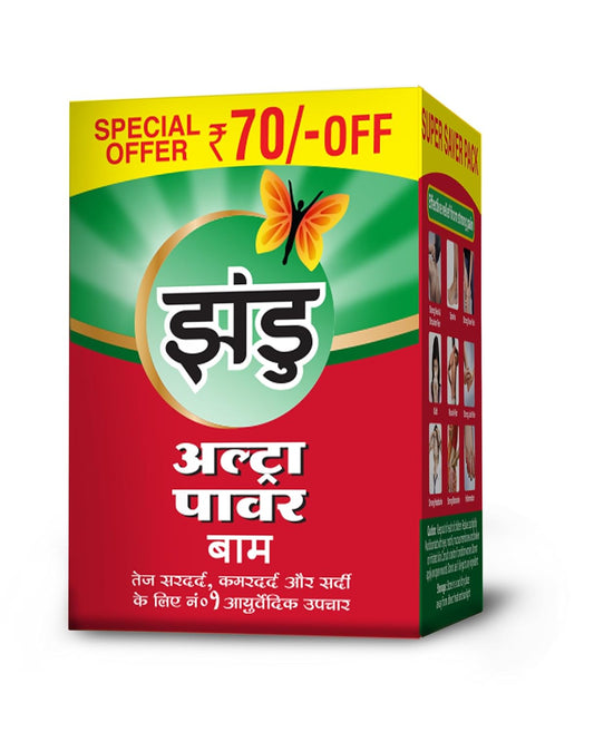 Zandu Ultra Power Balm, For Pain Relief from Strong Headache, Bodyaches & Cold, 50 ml