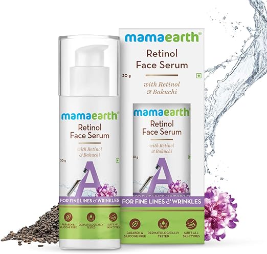 Mamaearth Retinol Face Serum With Retinol & Bakuchi For Fine Lines & Wrinkles - 3g