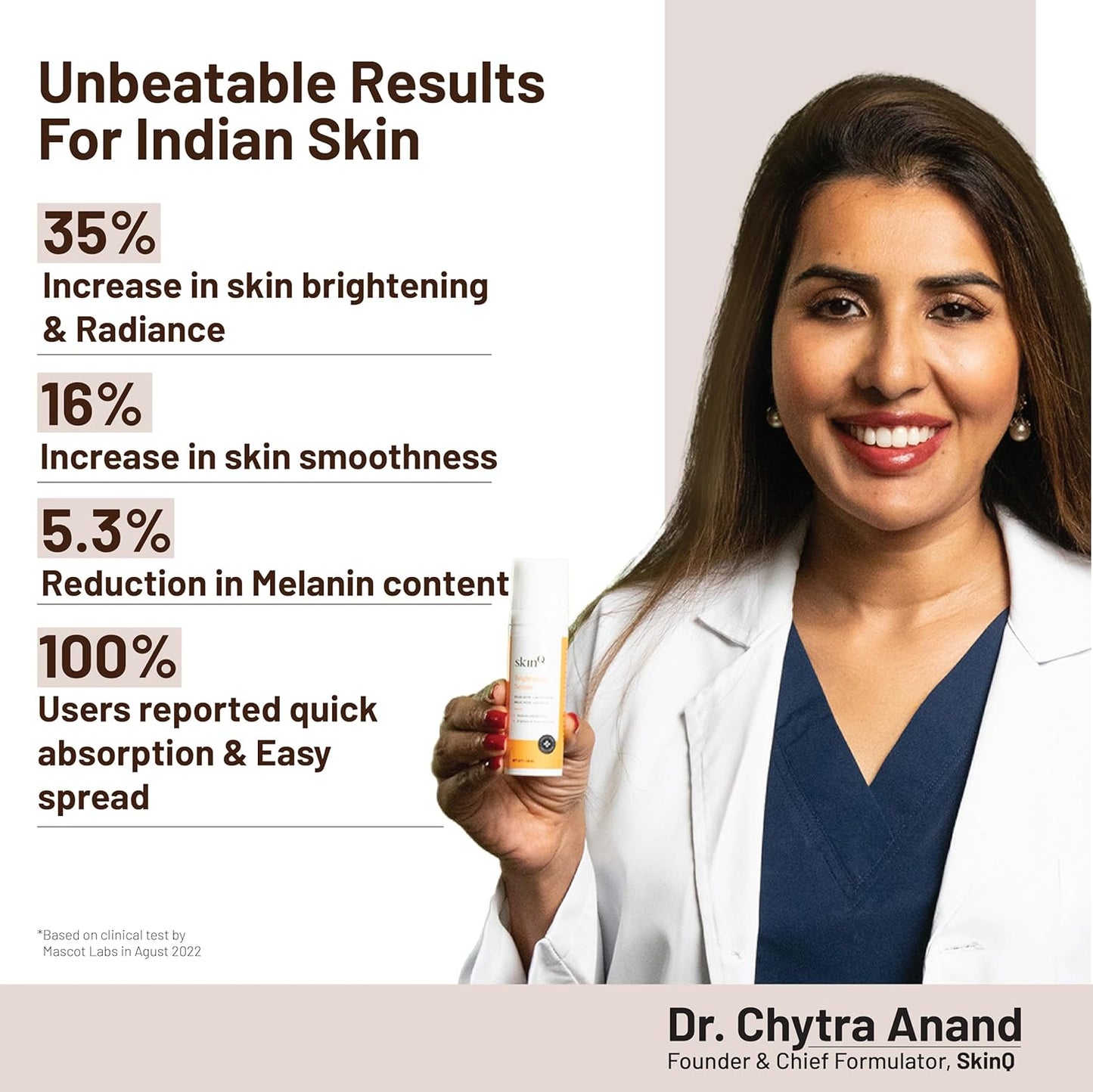 SkinQ Brightening Serum, Licorice & Lactic Acid, Face Elixir for Tan, Pigmentation & Dark Spots, 30 ml