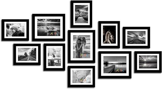 Art Street Boulevard Picture Frame Set of 11 Wall Hanging Frames Black (Picture Size 8x10 Inches- 3 pcs & 6x8-8 pcs)