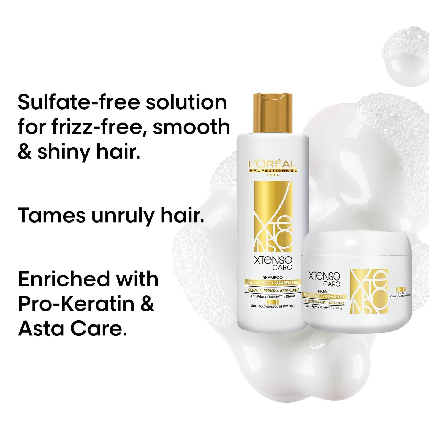 Loreal  Professionnel Paris Xtenso Care Sulfate Free Shampoo 250 ml And Hair Masque 200 ml Combo