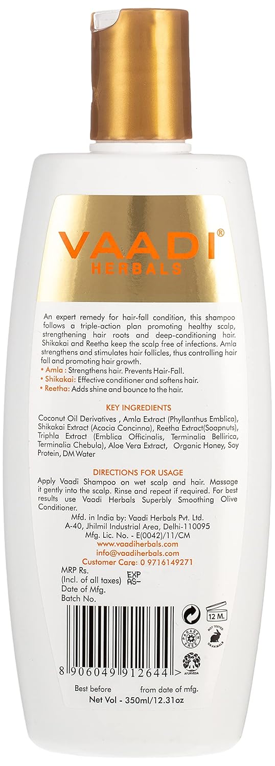 Vaadi Herbals Hairfall And Damage Control Amla Shikakai Shampoo, 350 ml